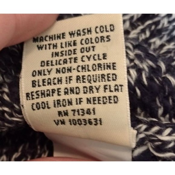 LL Bean Women's Navy & White 100% Cotton Pull Over Sweater Size S - Picture 5 of 8